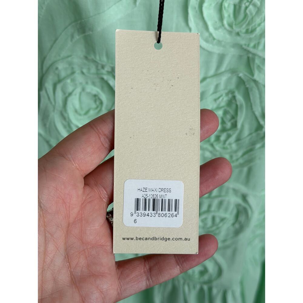 Bec & Bridge Haze Textured Floral Maxi Dress Mint Green Women's Size US 2 NWT - Picture 12 of 14